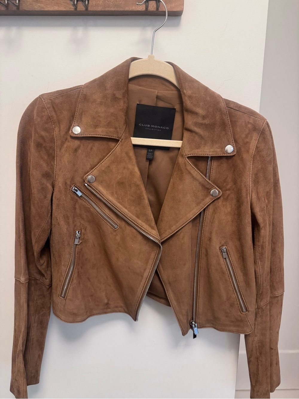 Club Monaco suede moto jacket